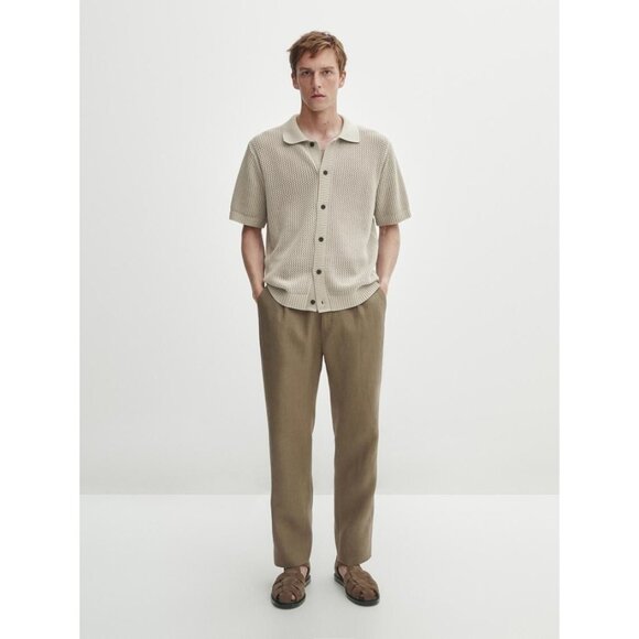 Massimo Dutti Cutwork Cardigan in Beige - Picture 2 of 4